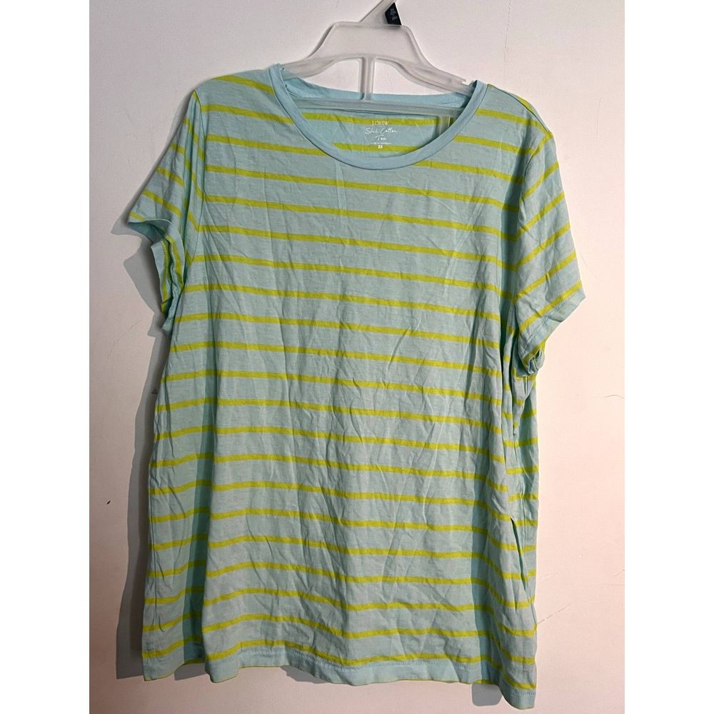 J.Crew Slub Cotton Tee Womens Plus Sizeβ 2X Striped